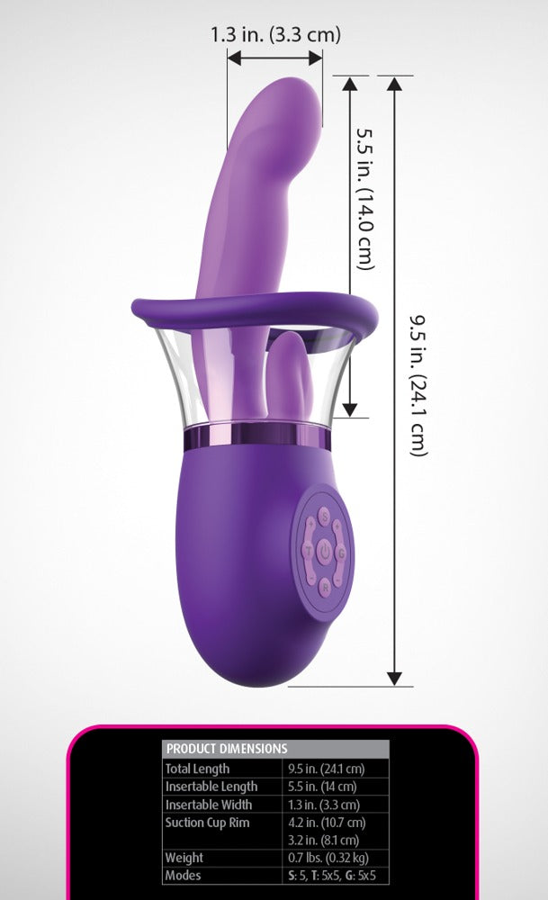 FFH Pleasure Pro Plus Purple - Vibrador Punto G con Estimulador Clitoriano