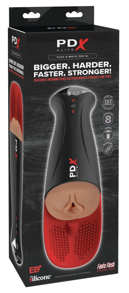 PDXE Fuck-O-Matic Pro XL Brown - Masturbador con Vibración y Succión