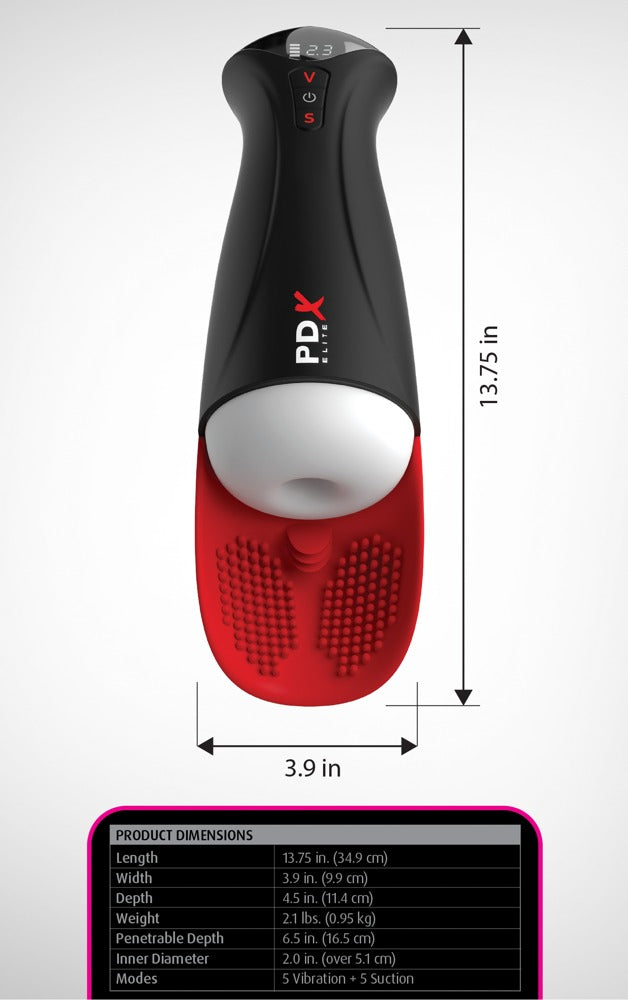 PDX Elite Fap-O-Matic Pro XL White - Masturbador con Vibración y Succión
