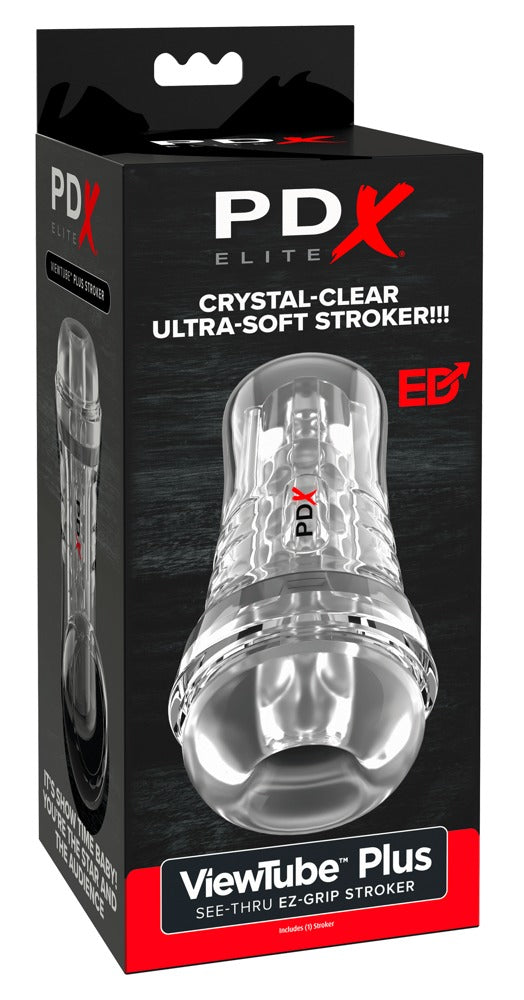 PDX Elite ViewTube EZ-Grip Stroker Masturbador Transparente