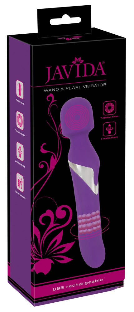Javida Wand & Pearl Vibrator - Masajeador Varita y Perlas Recargable