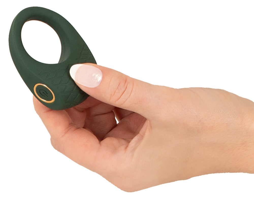 Anillo Vibrador Emerald Love con Estimulador - 10 Modos