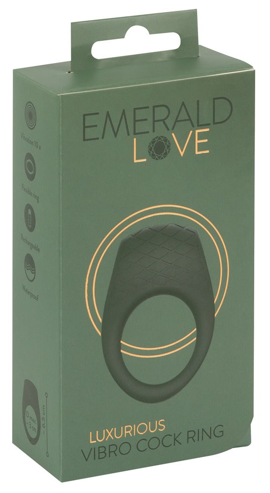 Anillo Vibrador Emerald Love con Estimulador - 10 Modos