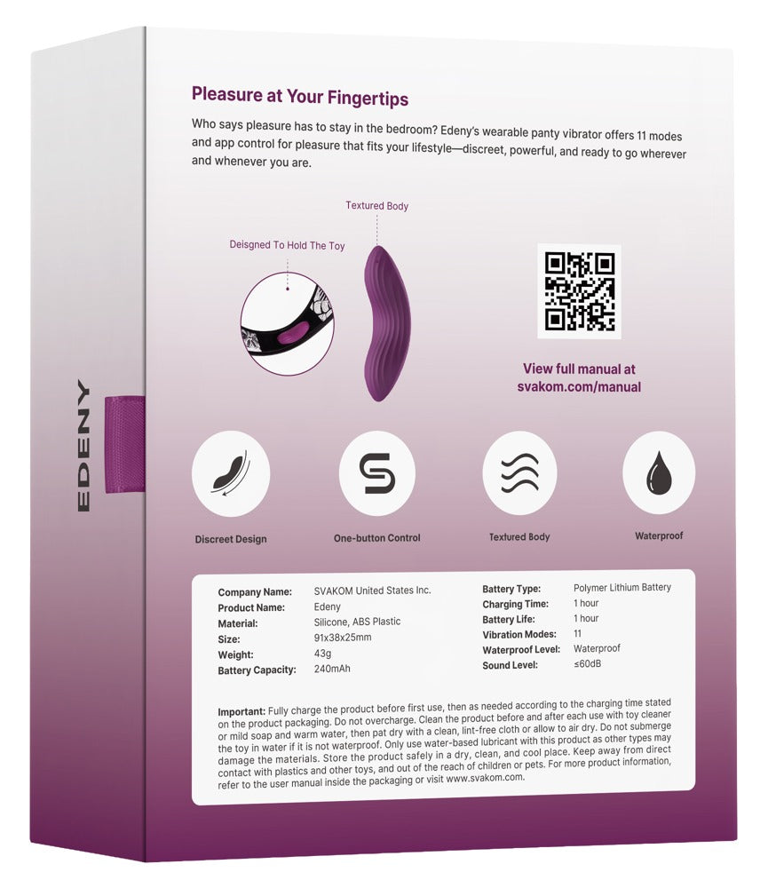 Svakom Edeny - Vibrador Externo Recargable con Control por App