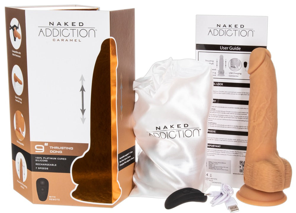 Thrusting Dong RC 9" Caramel - Naked Addiction