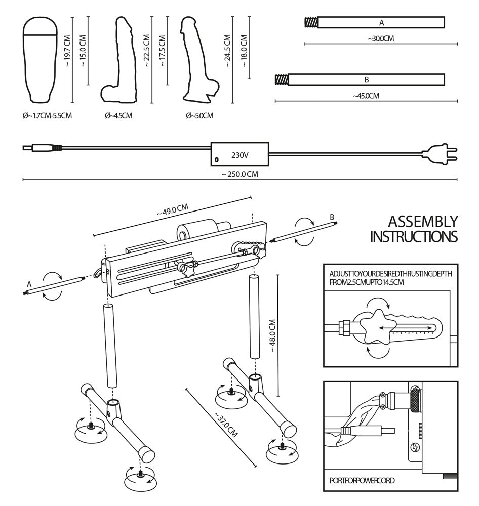 RC Double Side Fuck Machine The Banger - Máquina Sexual Eléctrica Doble