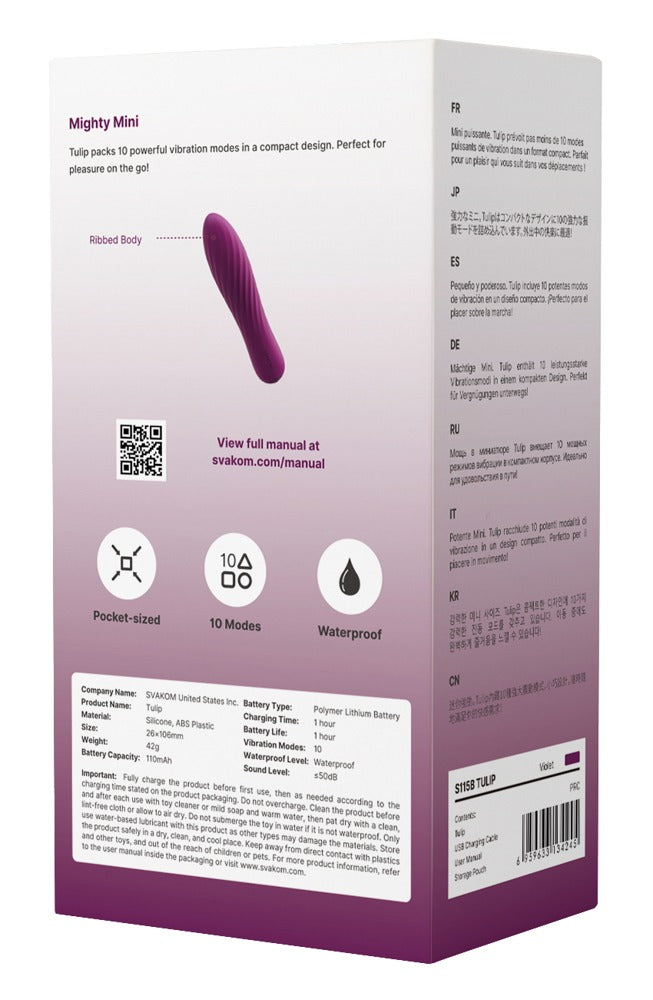 Tulip Violet - Minivirador Compacto de Silicona SVAKOM