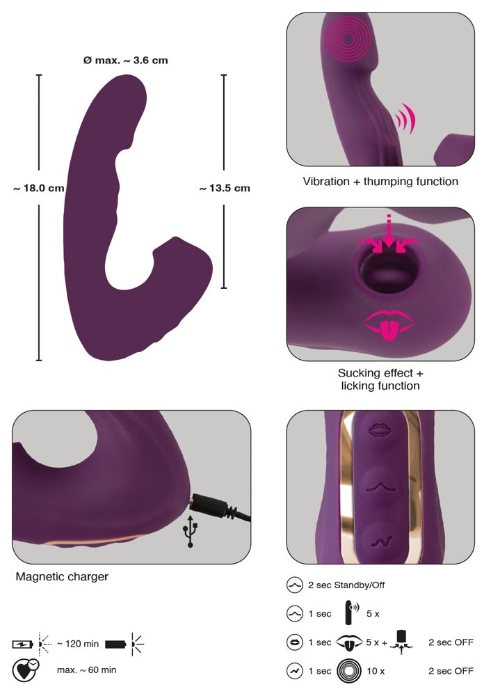 Javida 4 Function Vibrator - Estimulador Punto G y Clítoris