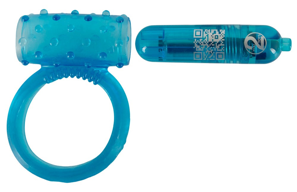 Anillo Vibrador You2Toys Azul con Estimulador de Clítoris