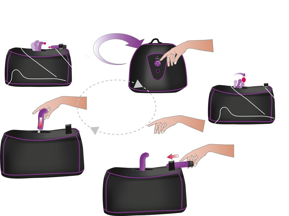Sex Machine You2Toys - Máquina de Masaje con Doble Accesorio y Vibrador