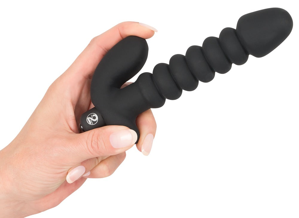 Black Velvets Vibrating - Vibrador Acanalado con Estimulador de Perineo