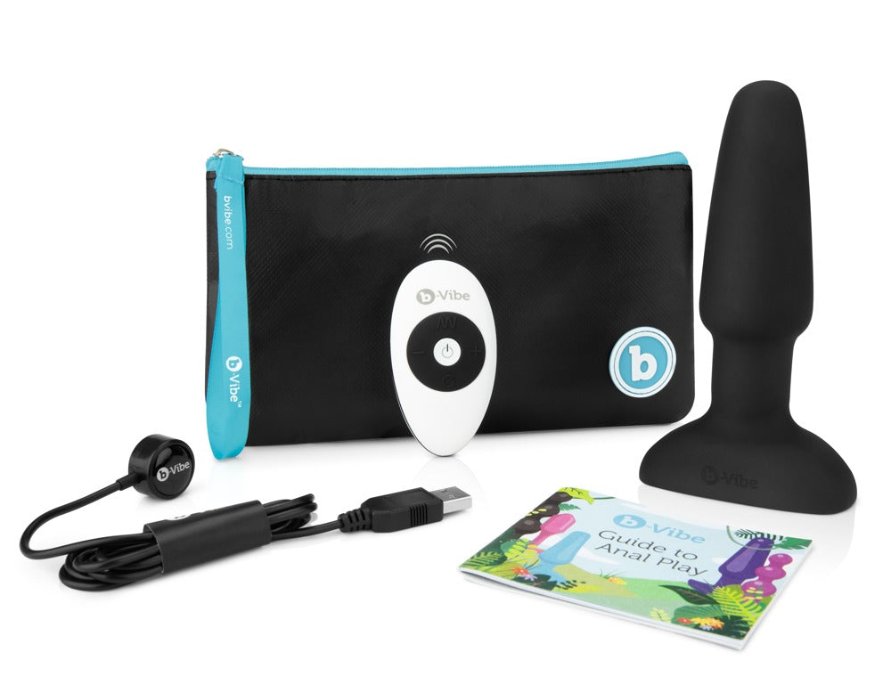 B-Vibe Rimming Plug Black - Vibrador Anal con Perlas Giratorias