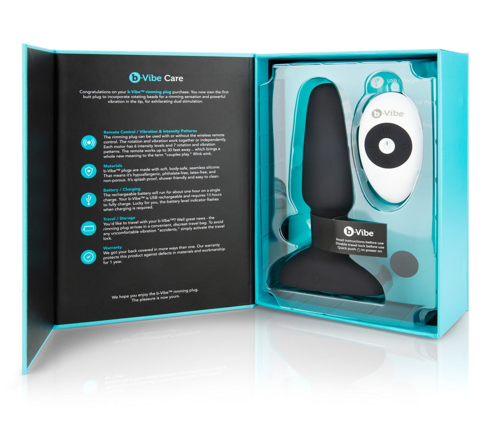 B-Vibe Rimming Plug Black - Vibrador Anal con Perlas Giratorias