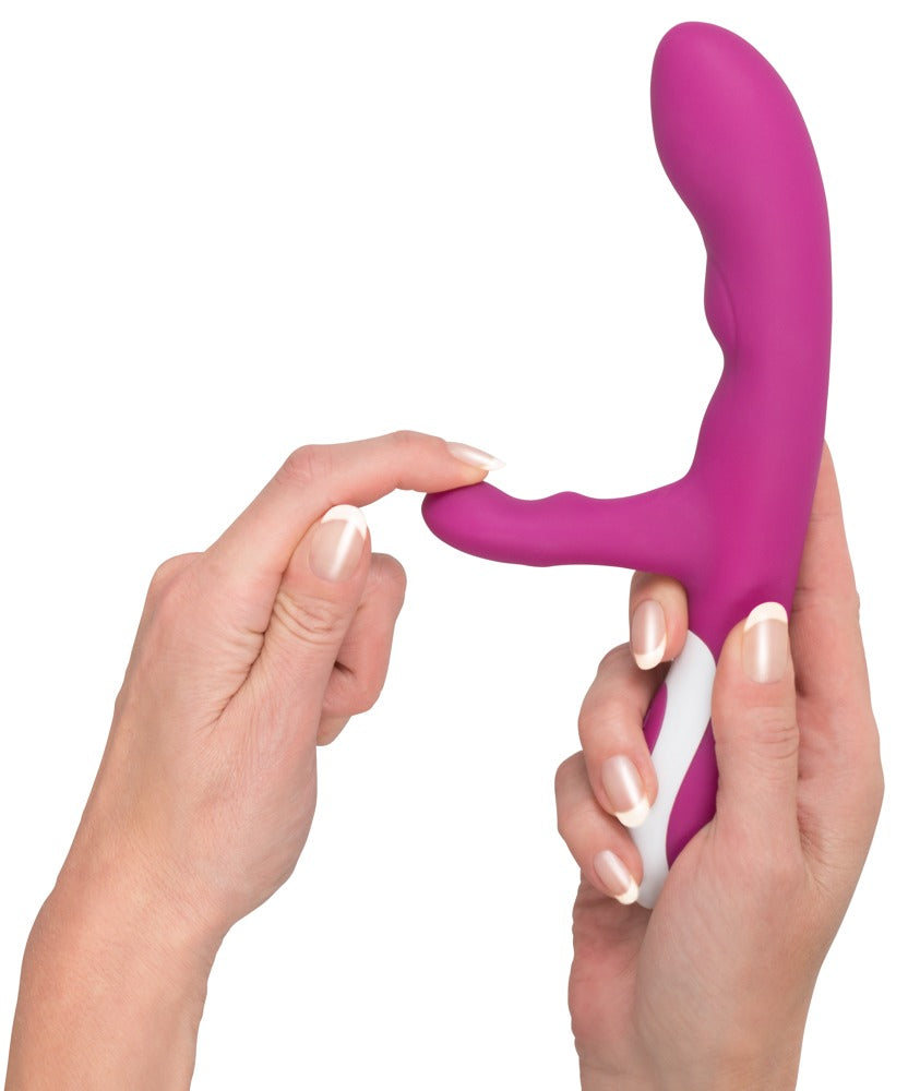 Javida Heating Vibe - Vibrador con Estimulador de Clítoris y Función de Calor