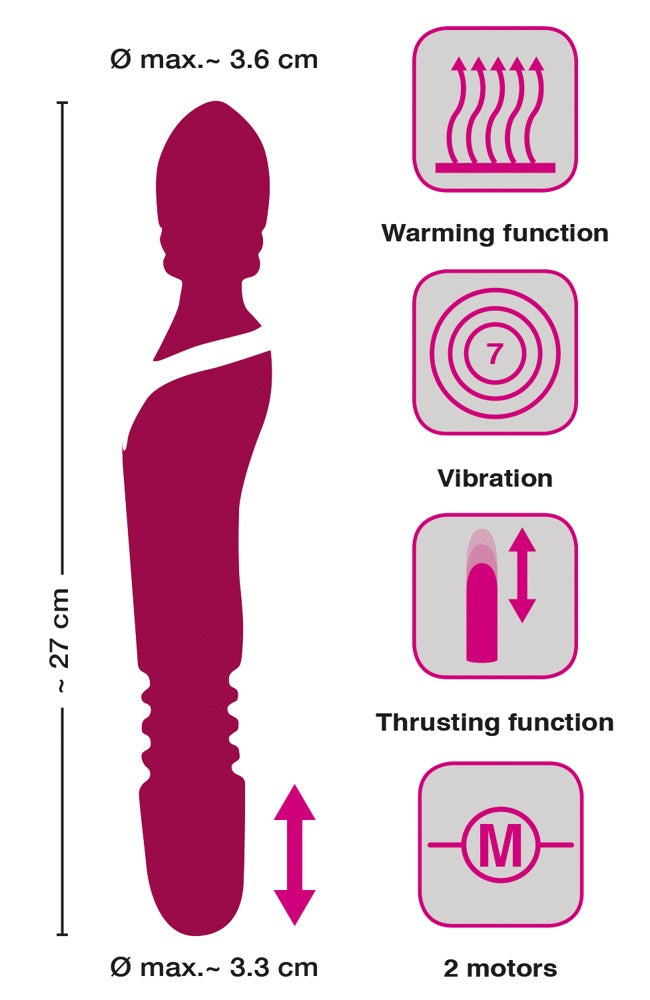 Javida Warming & Thrusting Vibrador Masajeador con Calentamiento