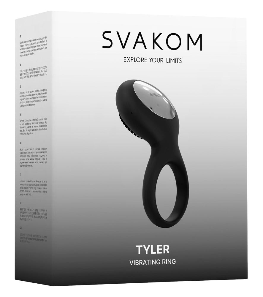 Tyler Black - Anillo Vibrador Svakom con Estimulador