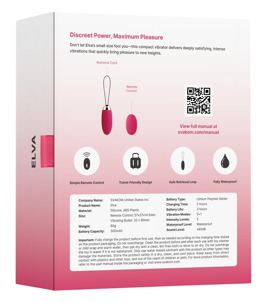Elva Plum Red - Bolas Chinas Vibratorias Recargables Svakom