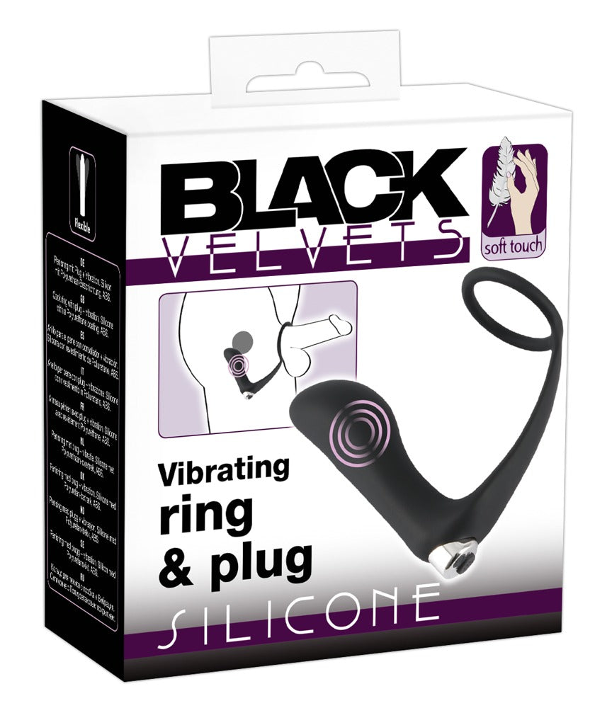 BV Vibrating Ring & Plug - Anillo y Plug Anal Vibrador Black Velvets