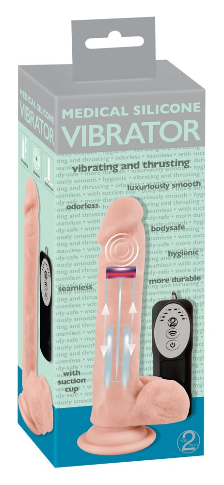 Medical Silicone Thrusting Vib - Vibrador Realista con Función de Empuje