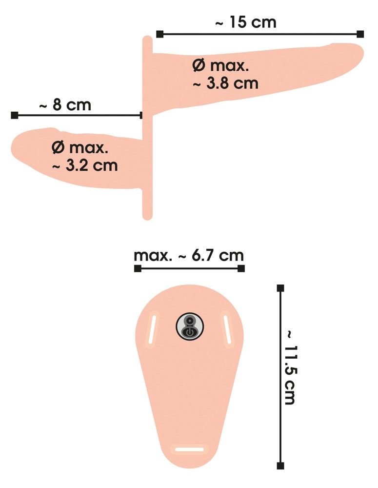 Vibrating Double Strap-On You2Toys - Arnés con Doble Consolador y Vibración