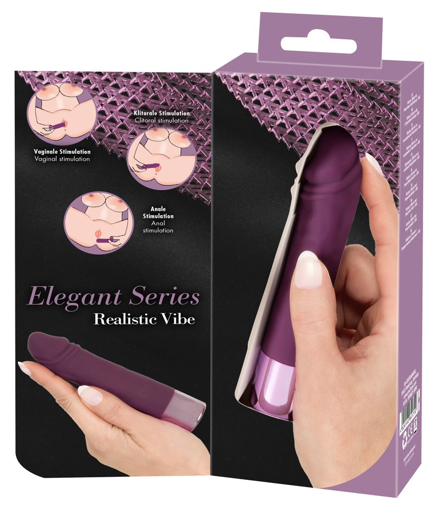 Elegant Series Realistic Vibe - Minivirador Recargable Resistente al Agua