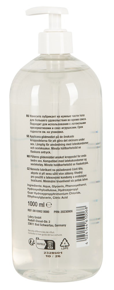 Just Glide Water-based 1L - Lubricante Íntimo Base Agua Vegano