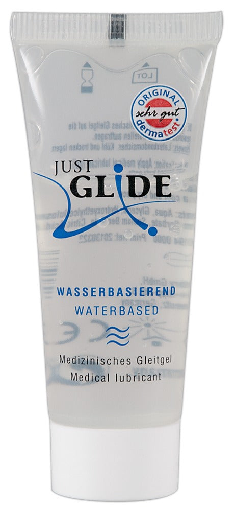 Just Glide Lubricante Base Agua 20 ml - Fórmula 100% Vegana