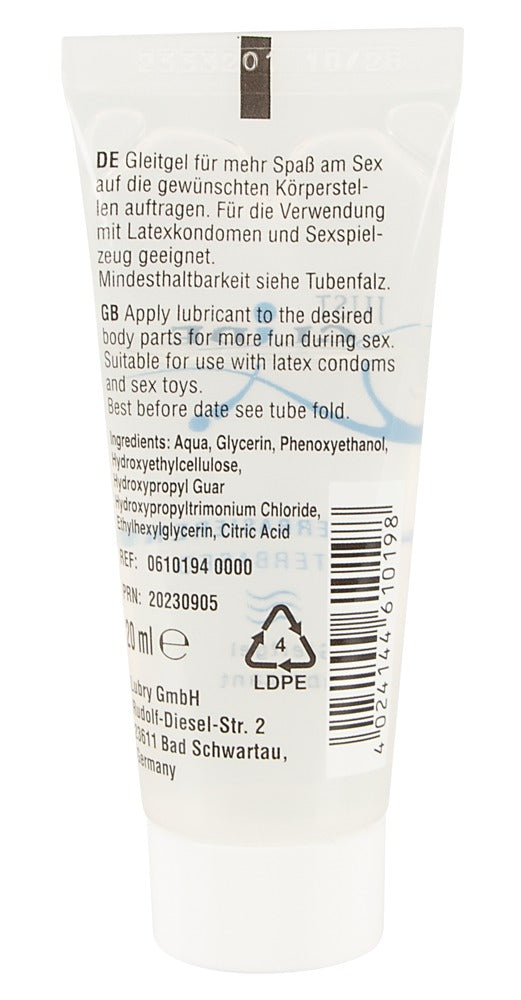Just Glide Lubricante Base Agua 20 ml - Fórmula 100% Vegana