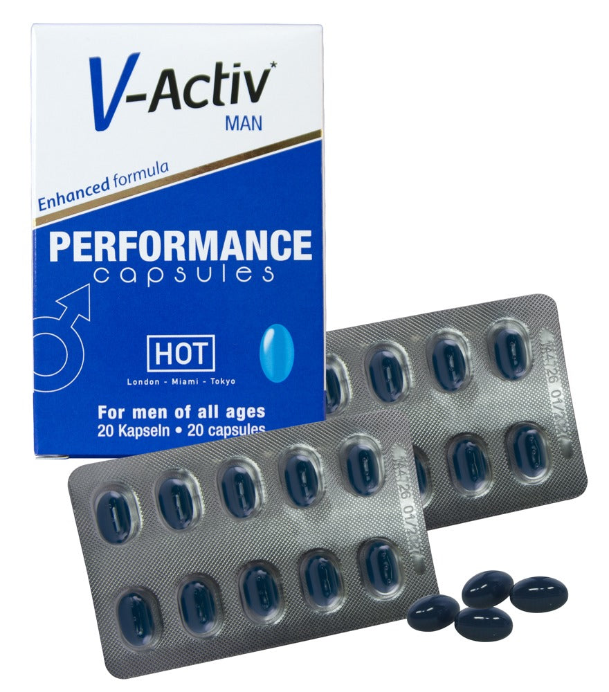 V-Activ MAN Performance Caps - Suplemento con Guaraná y Maca (20 cápsulas)