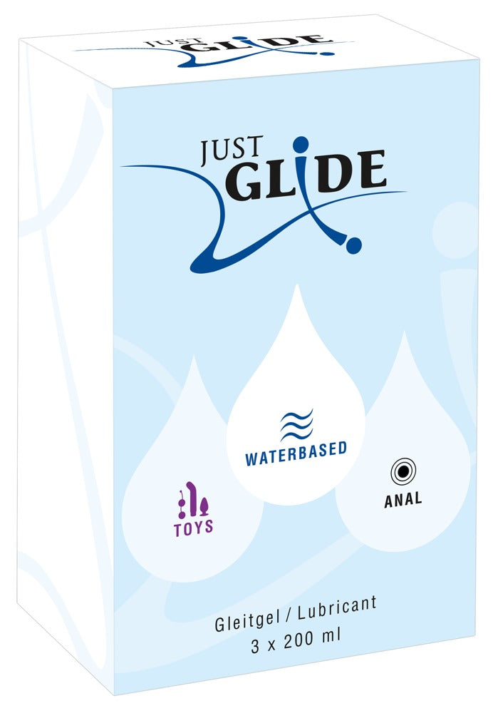 Just Glide Lubricante Base Agua 3x200ml - Pack Ahorro