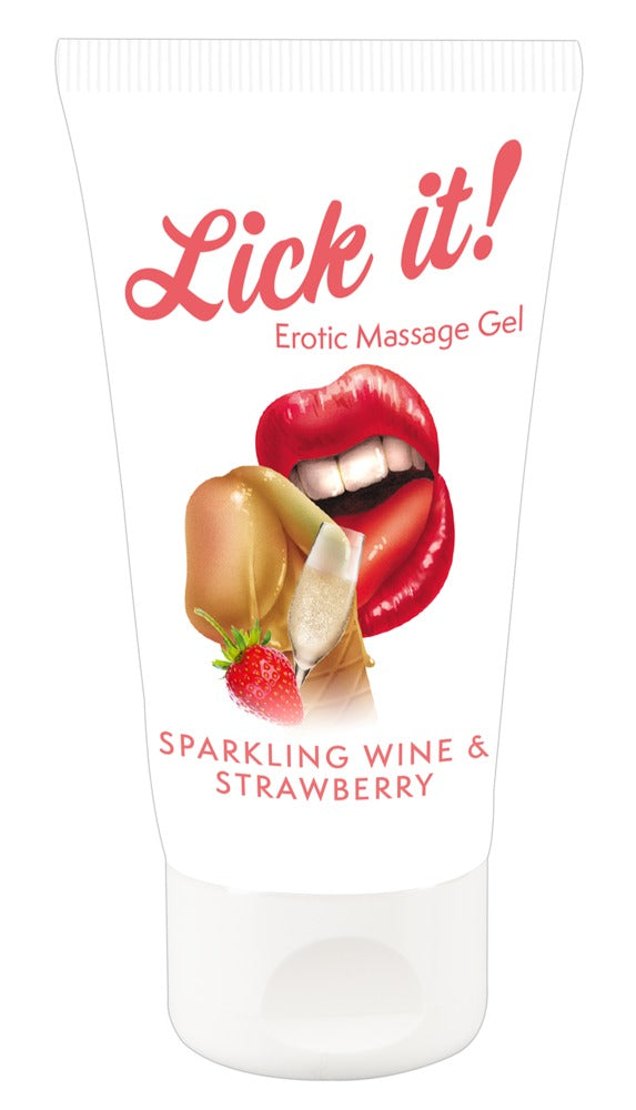 Lick it! Wine-Strawberry - Gel de Masaje Erótico 50 ml