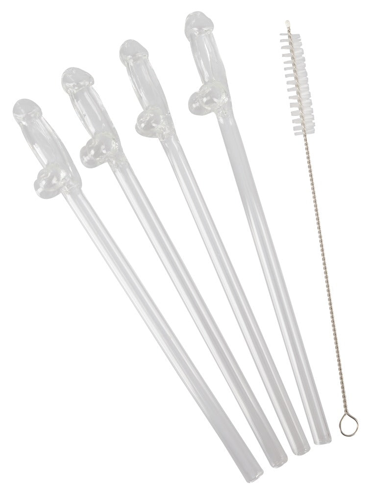 Pajitas de Vidrio Diseño Willy x4 - Reutilizables y Sostenibles