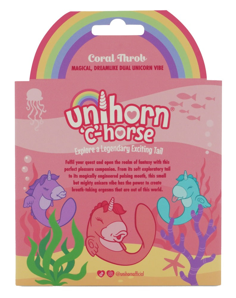 Unihorn C-Horse Coral Throb - Vibrador Doble de Silicona Flexible