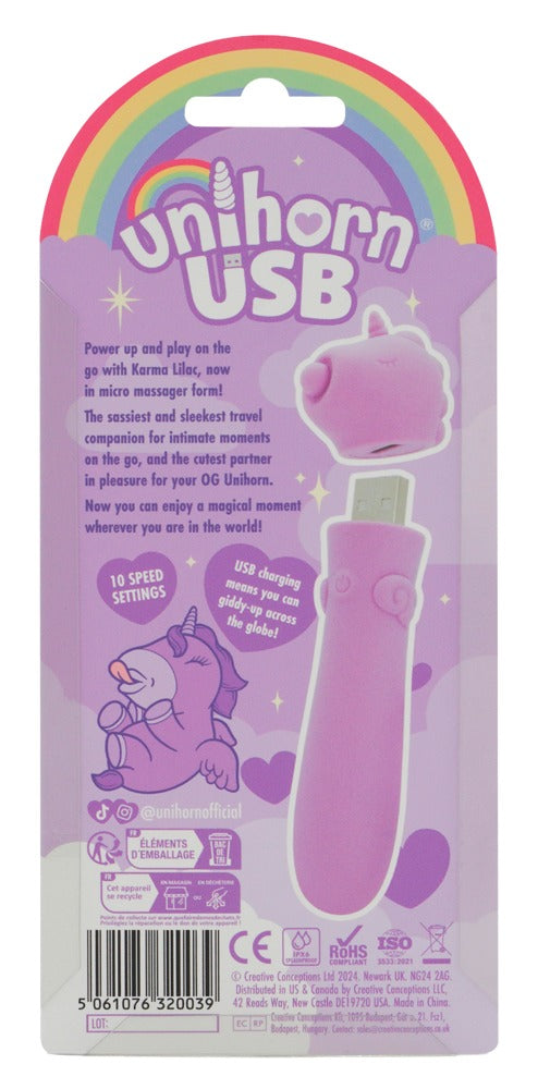 UNIHORN USB Karma Lilac - Mini Vibrador Recargable