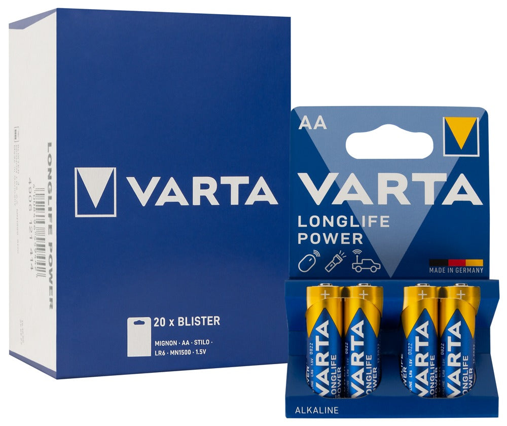 Pilas Varta AA 20x4 - Batería Alcalina de Larga Duración
