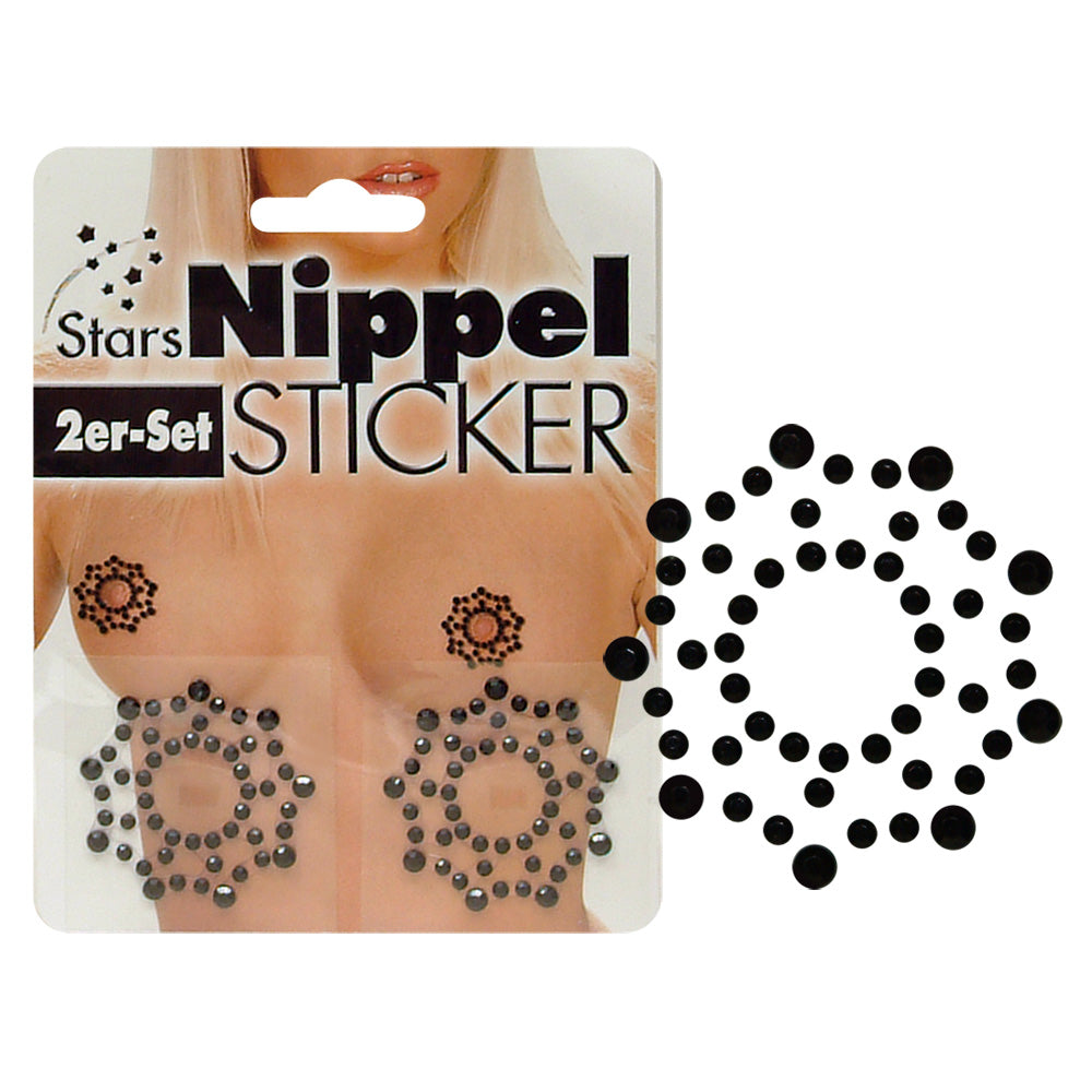 Nipple Stickers Rhinestone - Pezoneras Autoadhesivas con Pedrería Negra