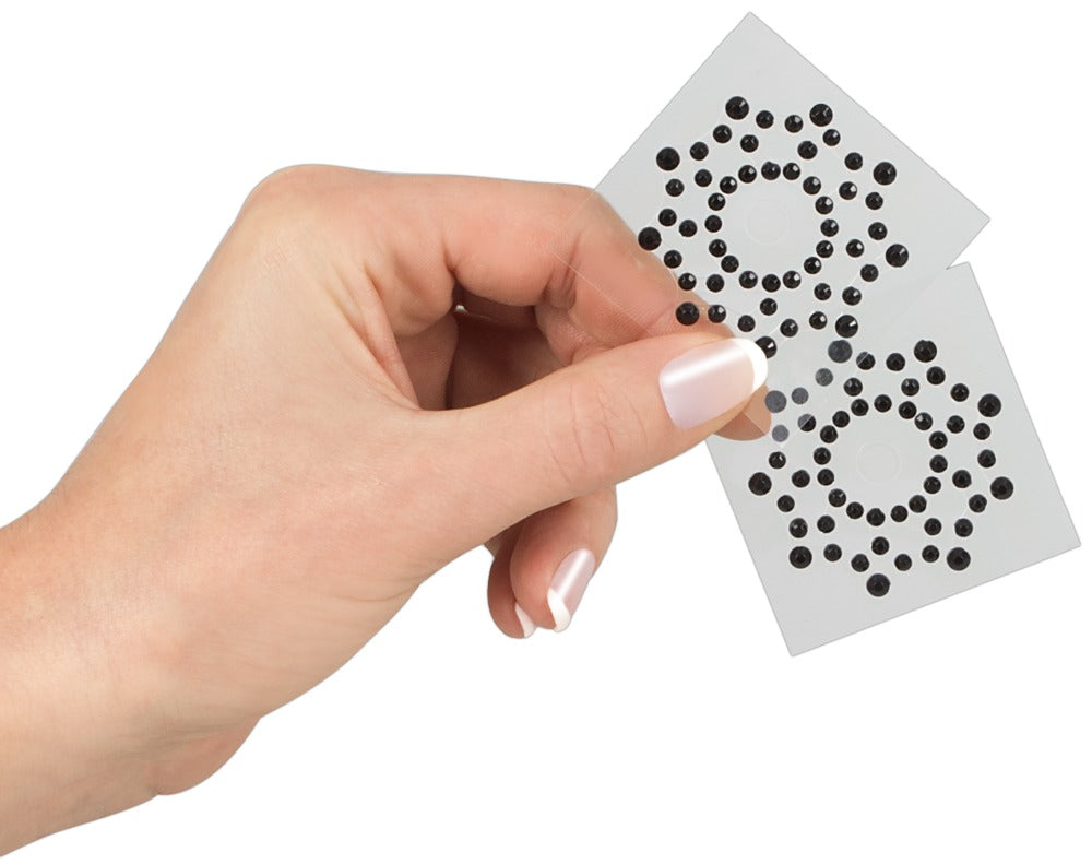Nipple Stickers Rhinestone - Pezoneras Autoadhesivas con Pedrería Negra