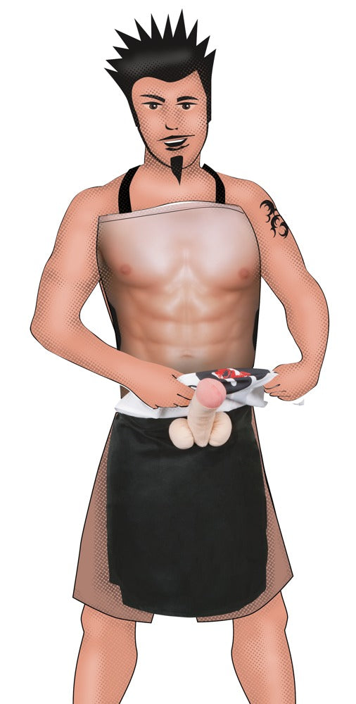 Delantal CHEFCOCK Negro con Efecto Sorpresa Erótico