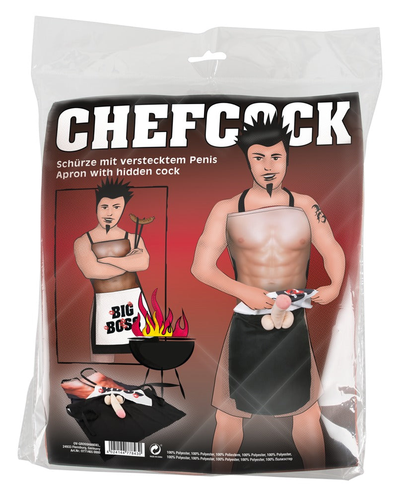Delantal CHEFCOCK Negro con Efecto Sorpresa Erótico
