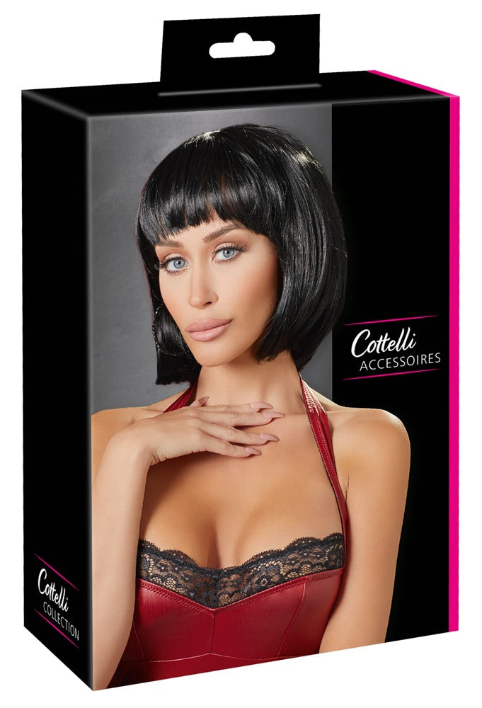 Black Bob Wig Cottelli - Peluca Negra Estilo Bob Corto