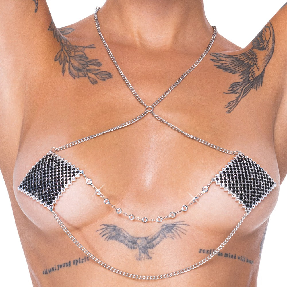 Nipple Jewellery Silver Chain - Adhesivos para Pezones Plateados Cottelli
