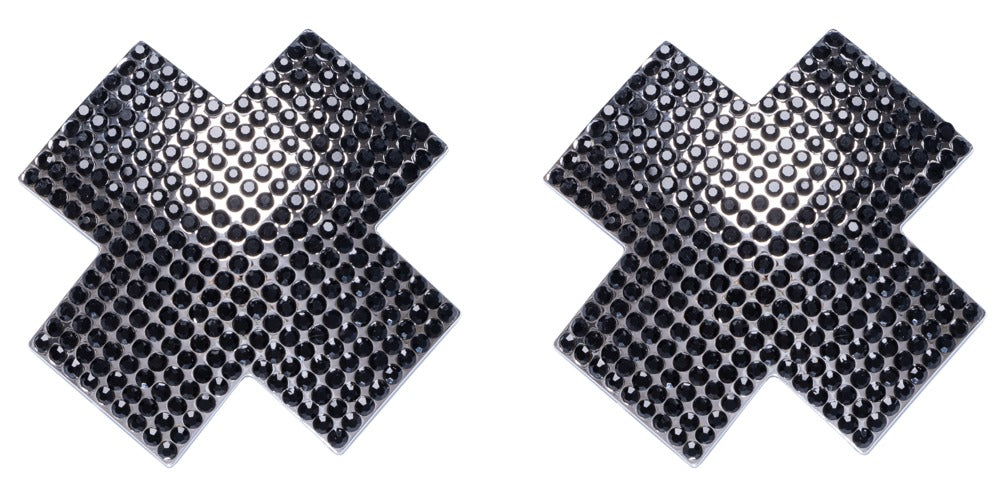 Nipple Jewellery Cross Black - Pegatinas de Cristal Reutilizables