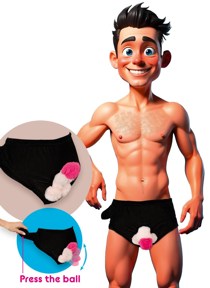 Calzoncillos con Pene Inflable de Felpa - Broma y Fiesta