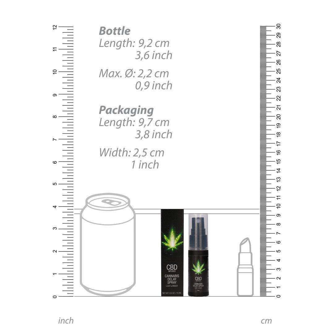 SPRAY RETARDANTE CON CBD CANNABIS DELAY 0.5 FL OZ 15 ML PHARMQUESTS