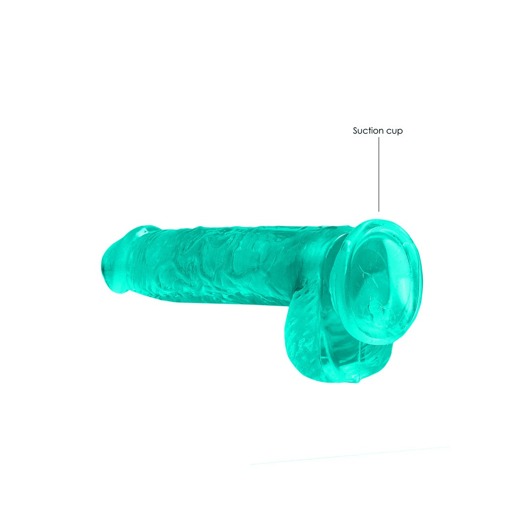 DILDO REALISTA CON TESTICULOS CRYSTAL CLEAR 6 /15 CM VERDE REALROCK