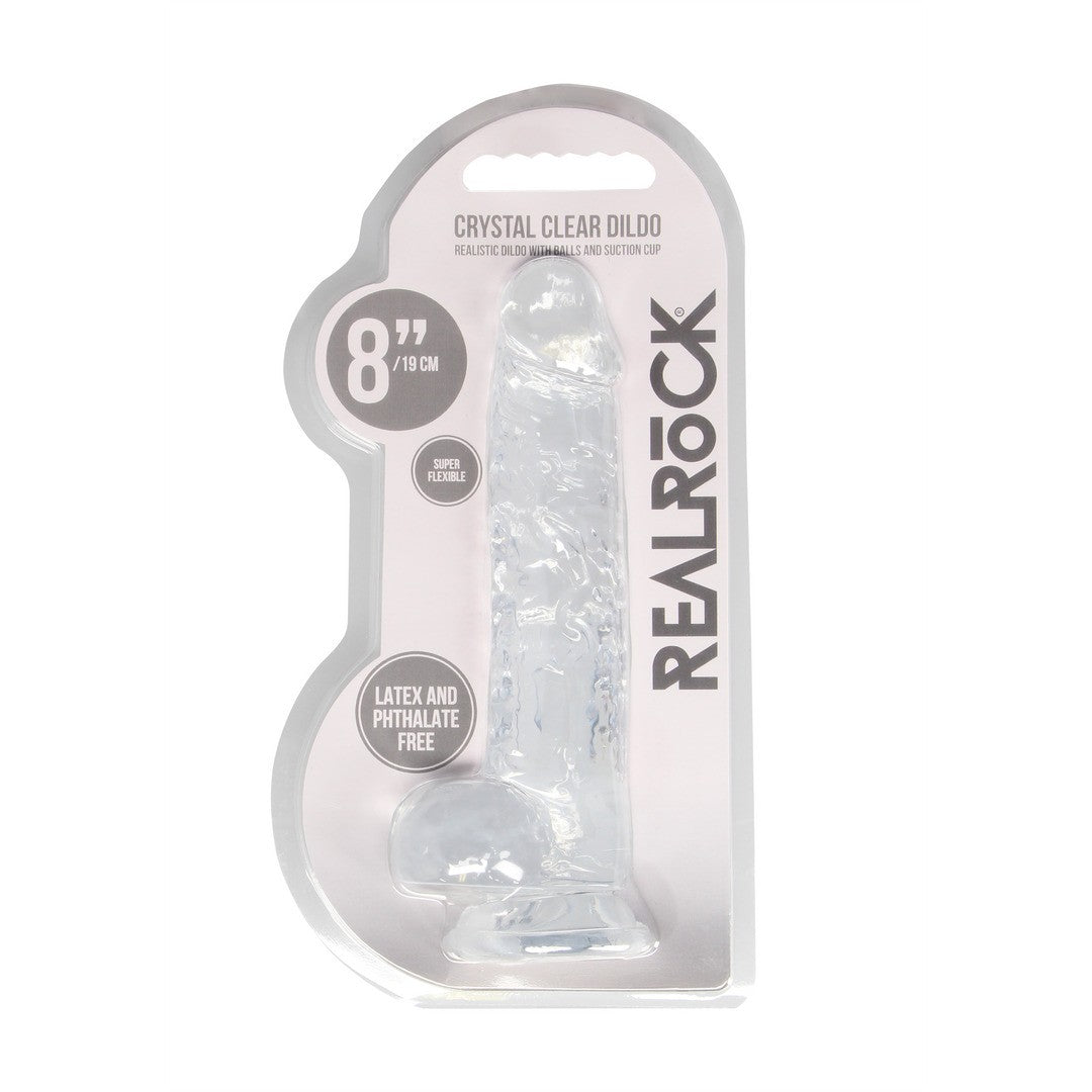 DILDO REALISTA CON TESTICULOS CRYSTAL CLEAR 8 /21CM REALROCK