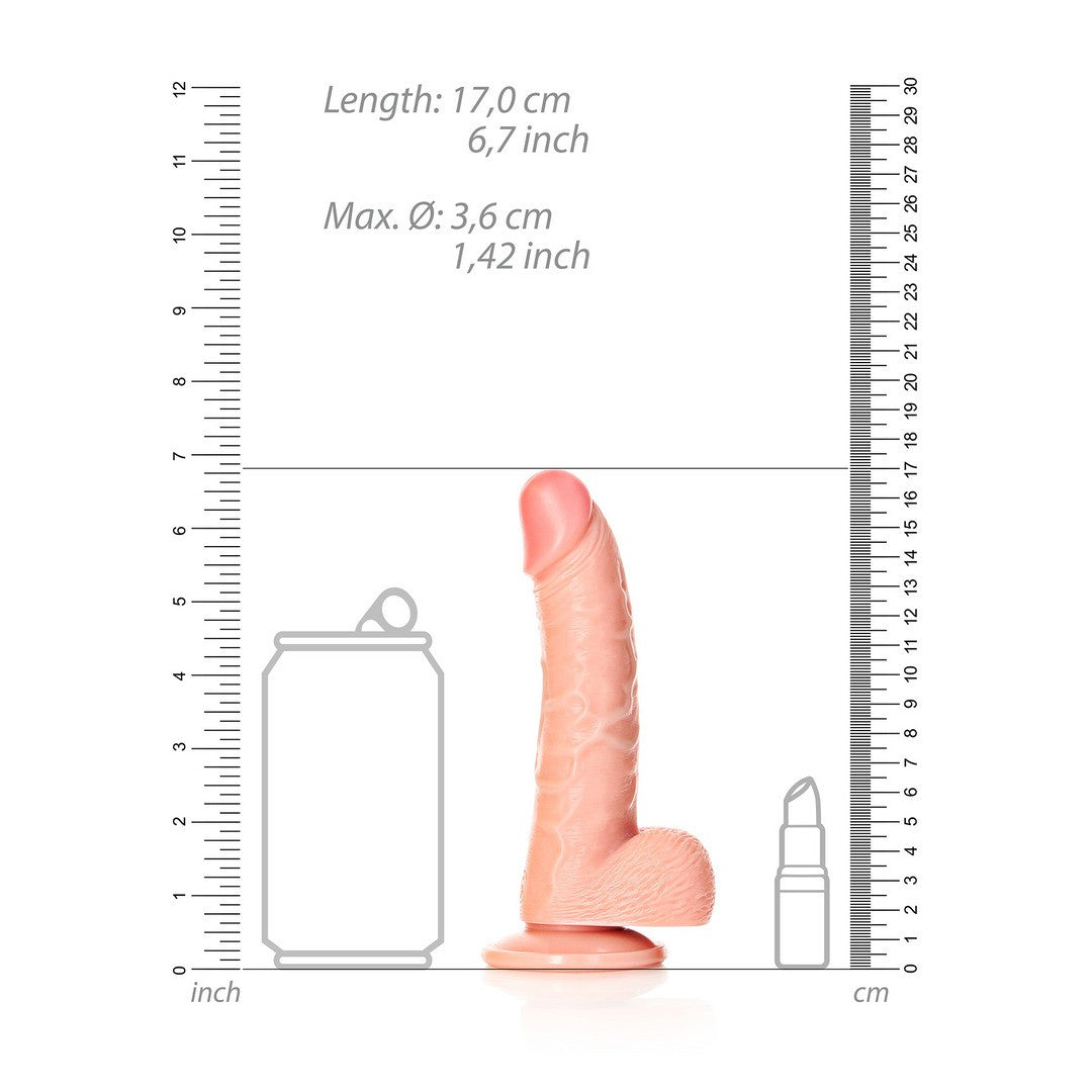 DILDO REALISTA CON TESTICULOS CURVED 6 /15,5 CM FLESH REALROCK