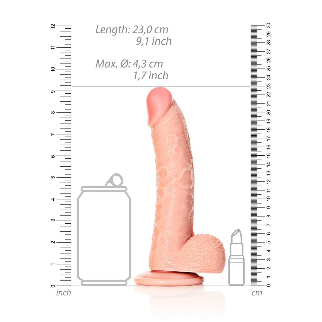 DILDO REALISTA CON TESTICULOS CURVED 8 /20,5 CM FLESH REALROCK
