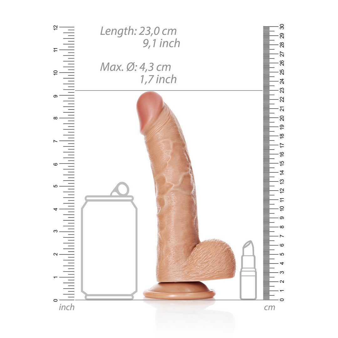 DILDO REALISTA CON TESTICULOS CURVED 8 /20,5 CM REALROCK