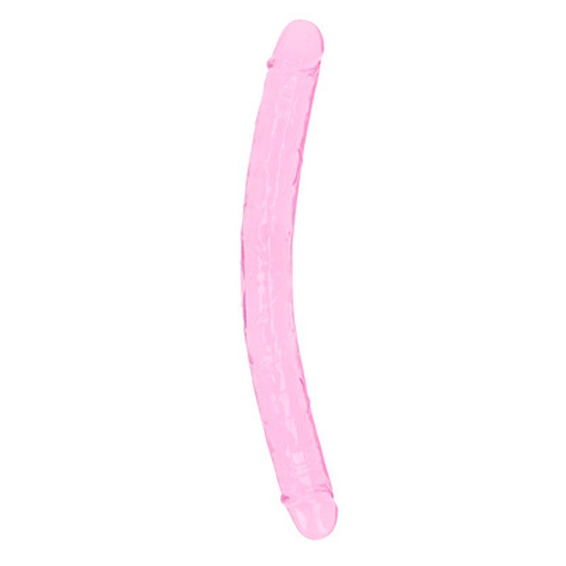 DILDO DOBLE CRYSTAL CLEAR 13 /34 CM ROSA REALROCK